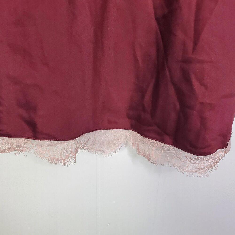 In Bloom Top Womens Small Lingerie Babydoll Slip Tan Lace Sexy Cami Burgundy Y2K - Picture 3 of 9